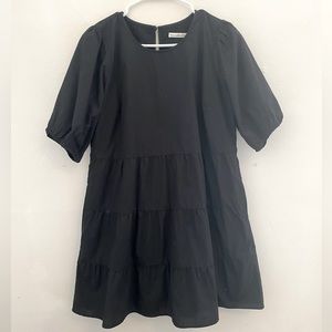 NWT A&F High-Neck Trapeze Mini Dress Black Size M